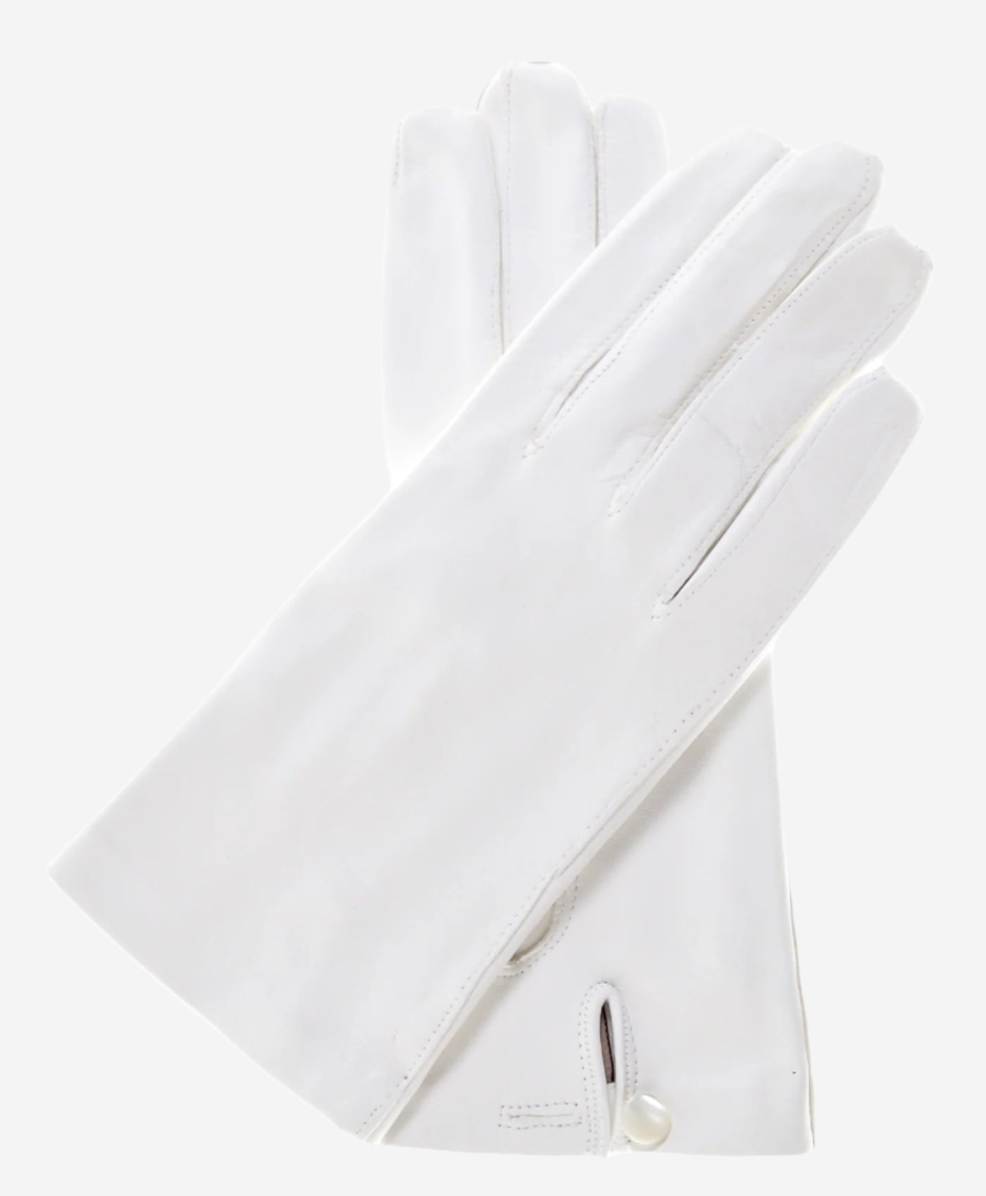 CS4101 (white) - Italian Silk Lined White Leather Wedding Gloves — photo 1 of 8