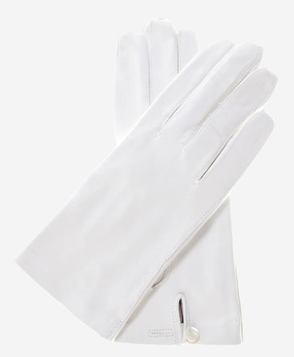CS4101 (white) - Italian Silk Lined White Leather Wedding Gloves — photo 1 of 8