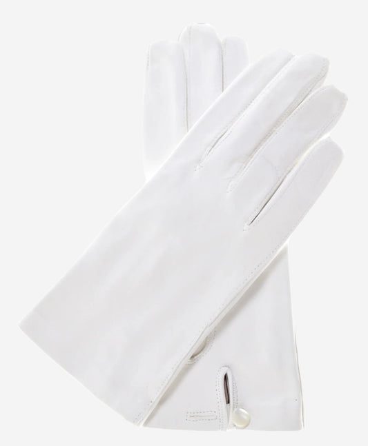 CS4101 (white) - Italian Silk Lined White Leather Wedding Gloves — photo 1 of 8