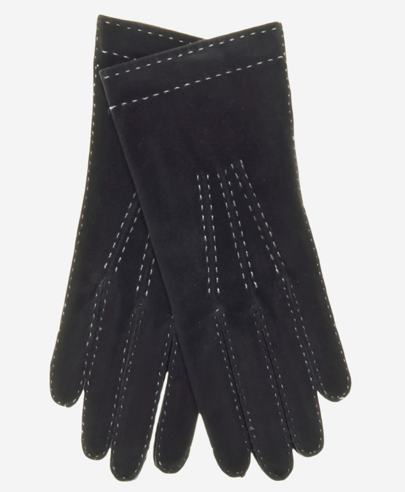 CS4104 (black) - Women's Italian Silk Lined Handsewn Leather Gloves with Contrast Stitching — photo 2 of 9