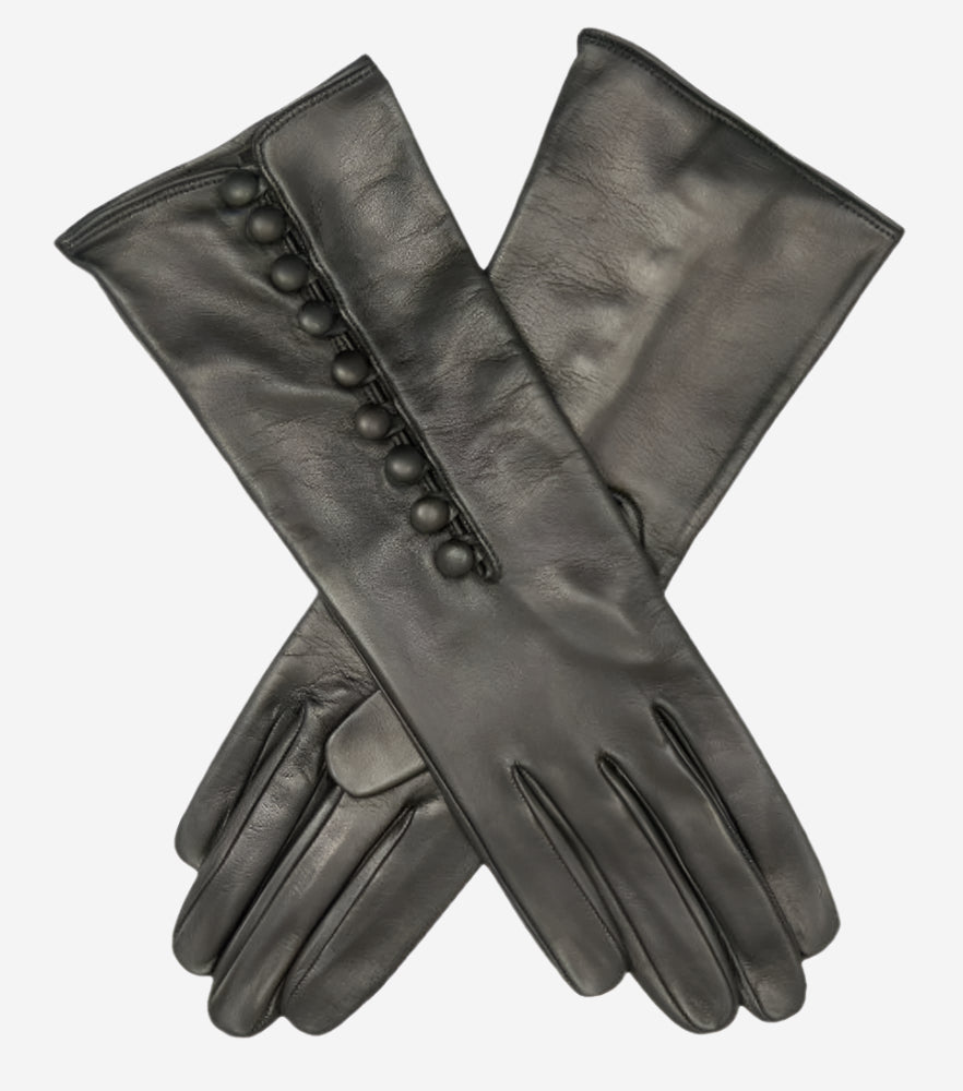 CS4255 (black) - Italian Silk Lined Gloves with 4-Button Length — photo 1 of 9