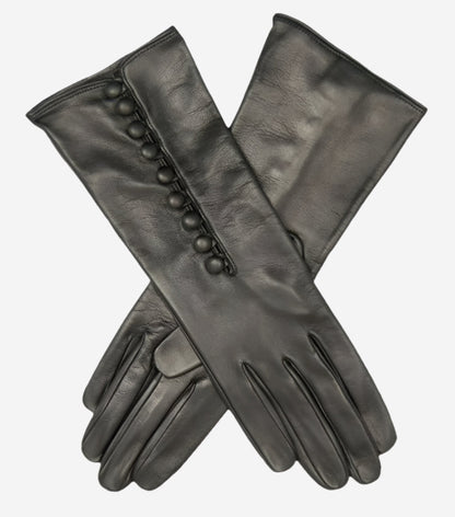 CS4255 (black) - Italian Silk Lined Gloves with 4-Button Length — photo 1 of 9