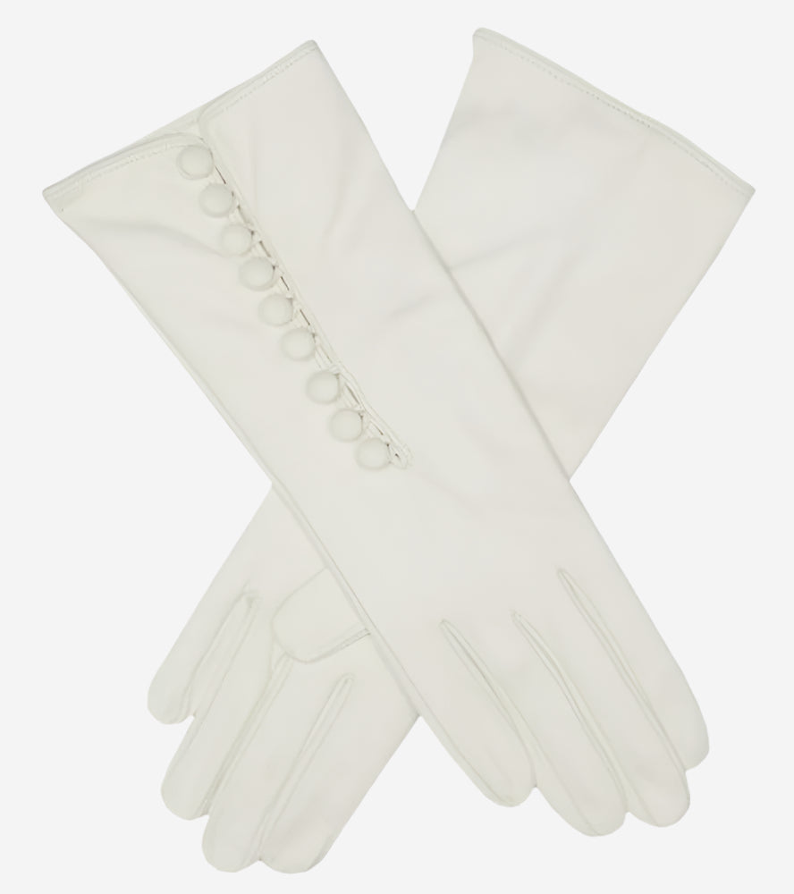 CS4255 (white) - Italian Silk Lined Gloves with 4-Button Length — photo 2 of 8