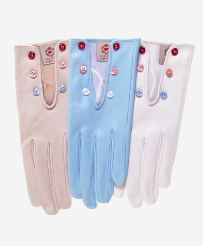 CS4312 (cream) - Women's Italian Silk Lined Gloves with Buttons — photo 2 of 8