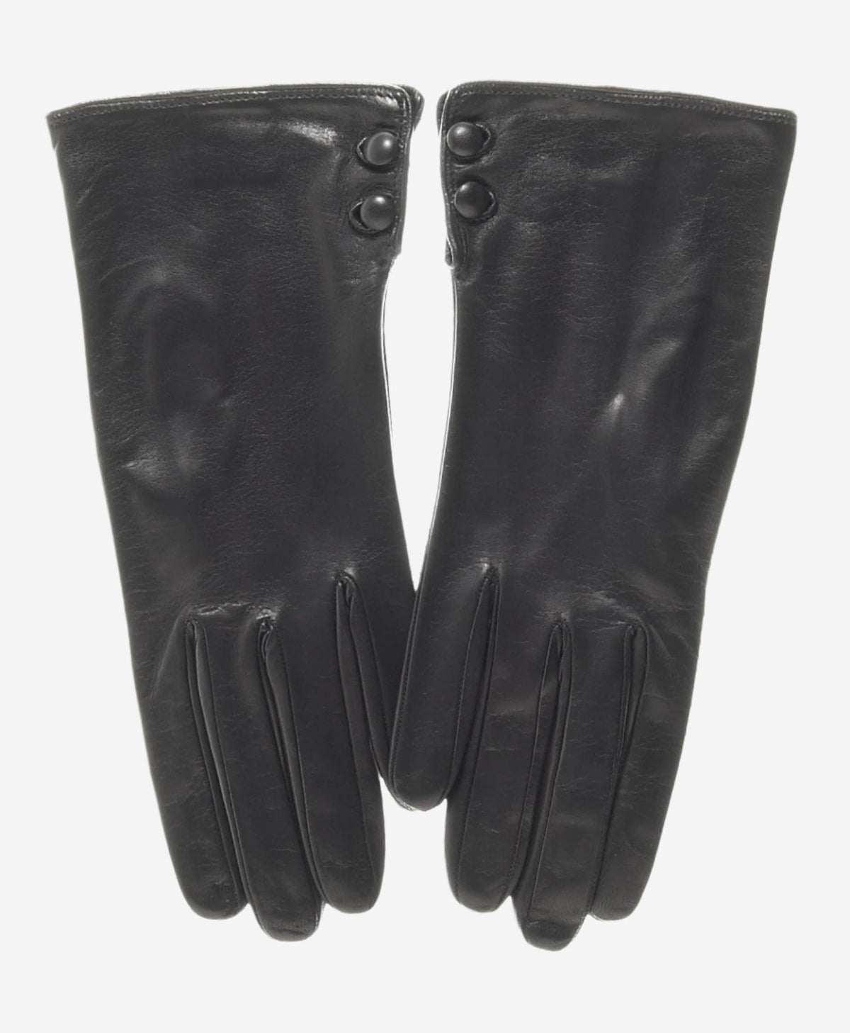 CS4345 (black) - Women's Italian Silk Lined Leather Gloves with 2 Buttons — photo 2 of 8