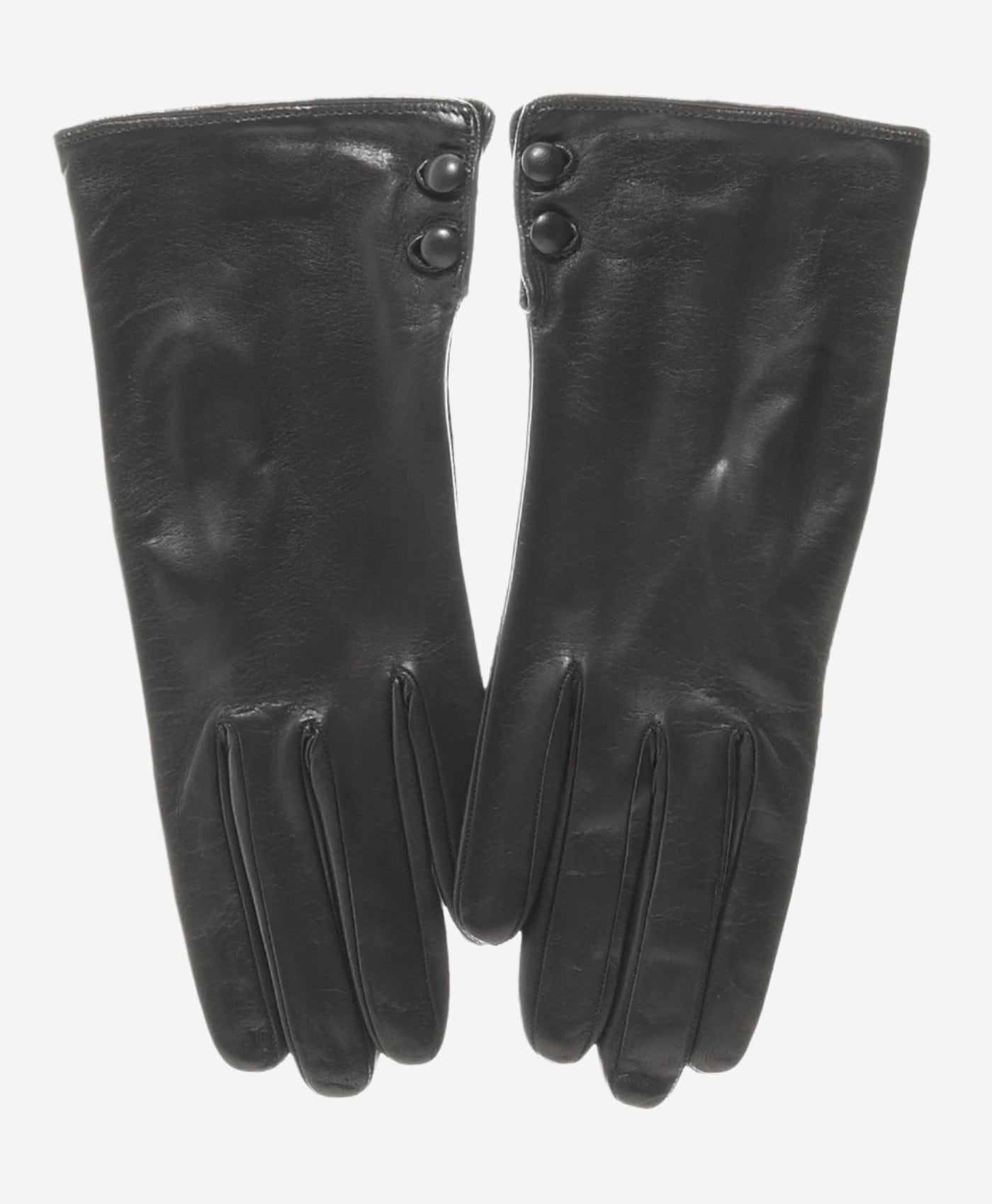 CS4345 (black) - Women's Italian Silk Lined Leather Gloves with 2 Buttons — photo 2 of 8