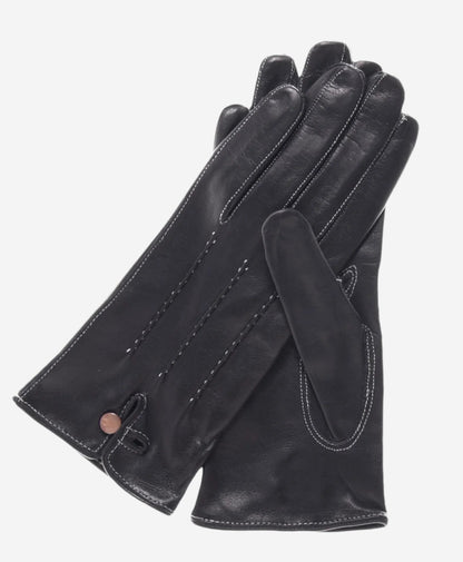 CS4801 (black) - Women's Italian Silk Lined Leather Gloves with Stitched Accents — photo 1 of 8