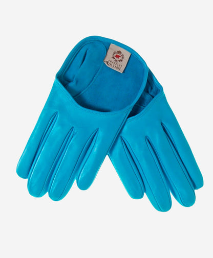 CU4303 (aqua) - Women's Short Italian Leather Gloves — photo 1 of 8