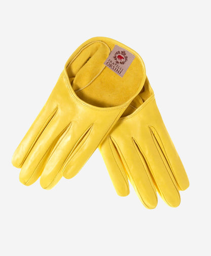 CU4303 (yellow) - Women's Short Italian Leather Gloves — photo 1 of 9