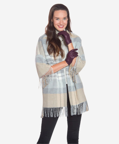 CU4601 (black/grape) - Women's Unlined Italian Fashion Leather Gloves With Short Wrist — photo 5 of 10