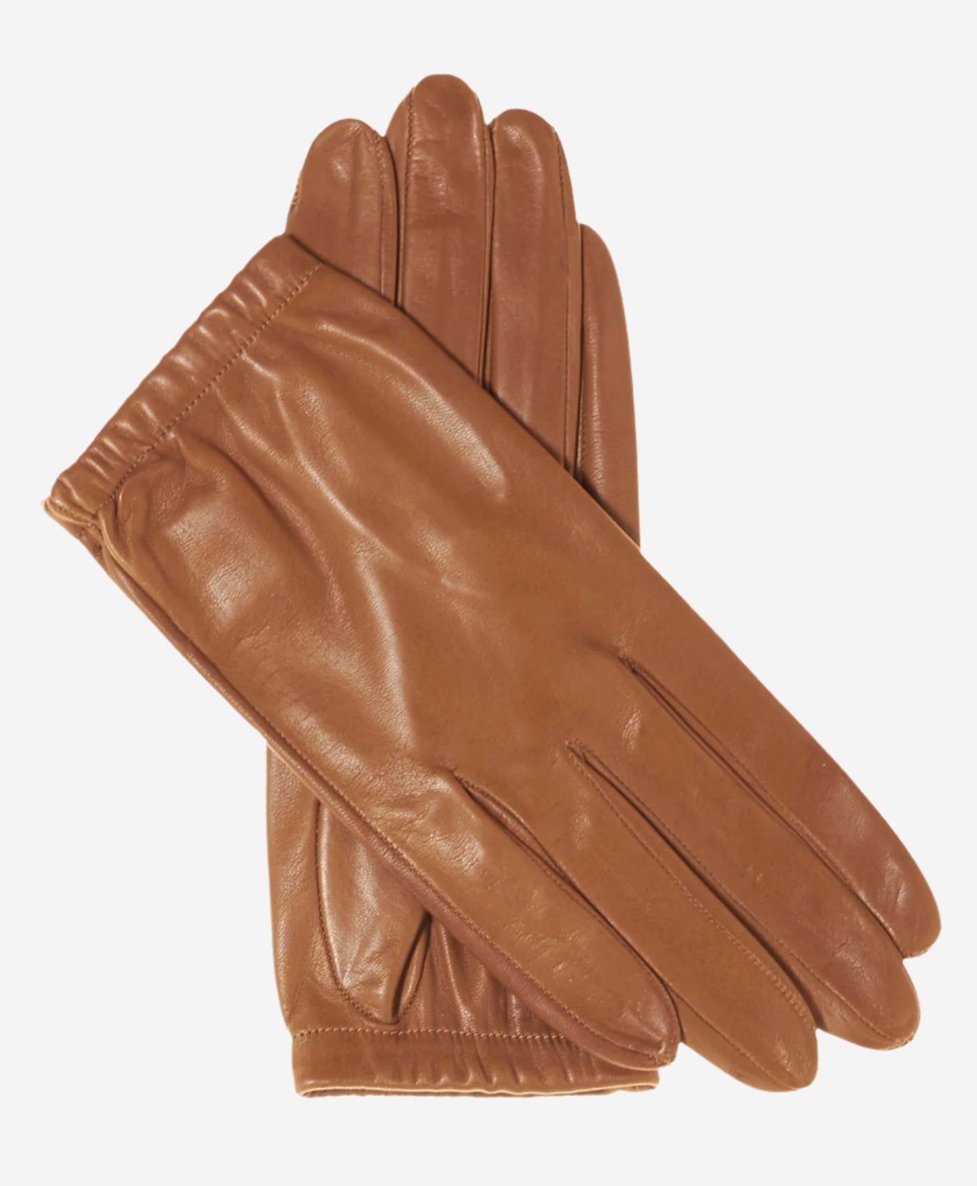 CU4601 (camel) - Women's Unlined Italian Fashion Leather Gloves With Short Wrist — photo 1 of 6