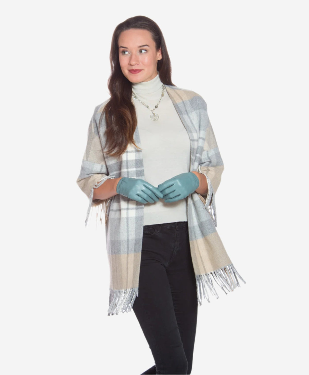CU4601 (sage) - Women's Unlined Italian Fashion Leather Gloves With Short Wrist — photo 2 of 8