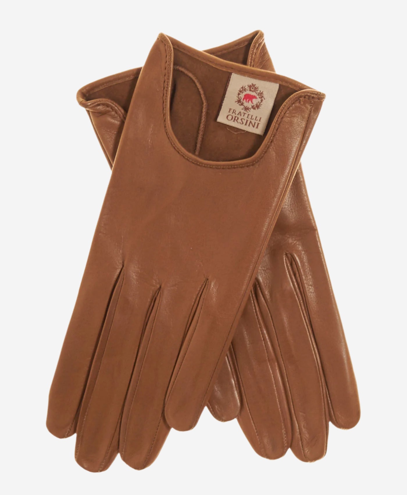 CU4629 (camel) - Women's Unlined Italian Fashion Leather Gloves With Short Wrist — photo 1 of 6
