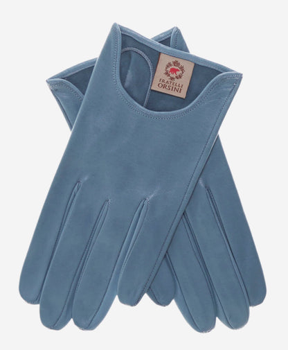 CU4629 (sky) - Women's Unlined Italian Fashion Leather Gloves With Short Wrist — photo 1 of 6