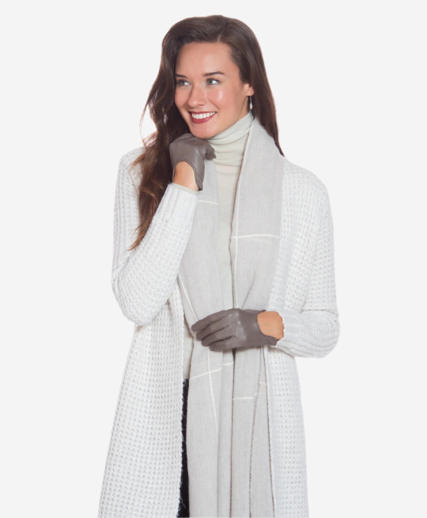 CU4629 (taupe) - Women's Unlined Italian Fashion Leather Gloves With Short Wrist — photo 2 of 10