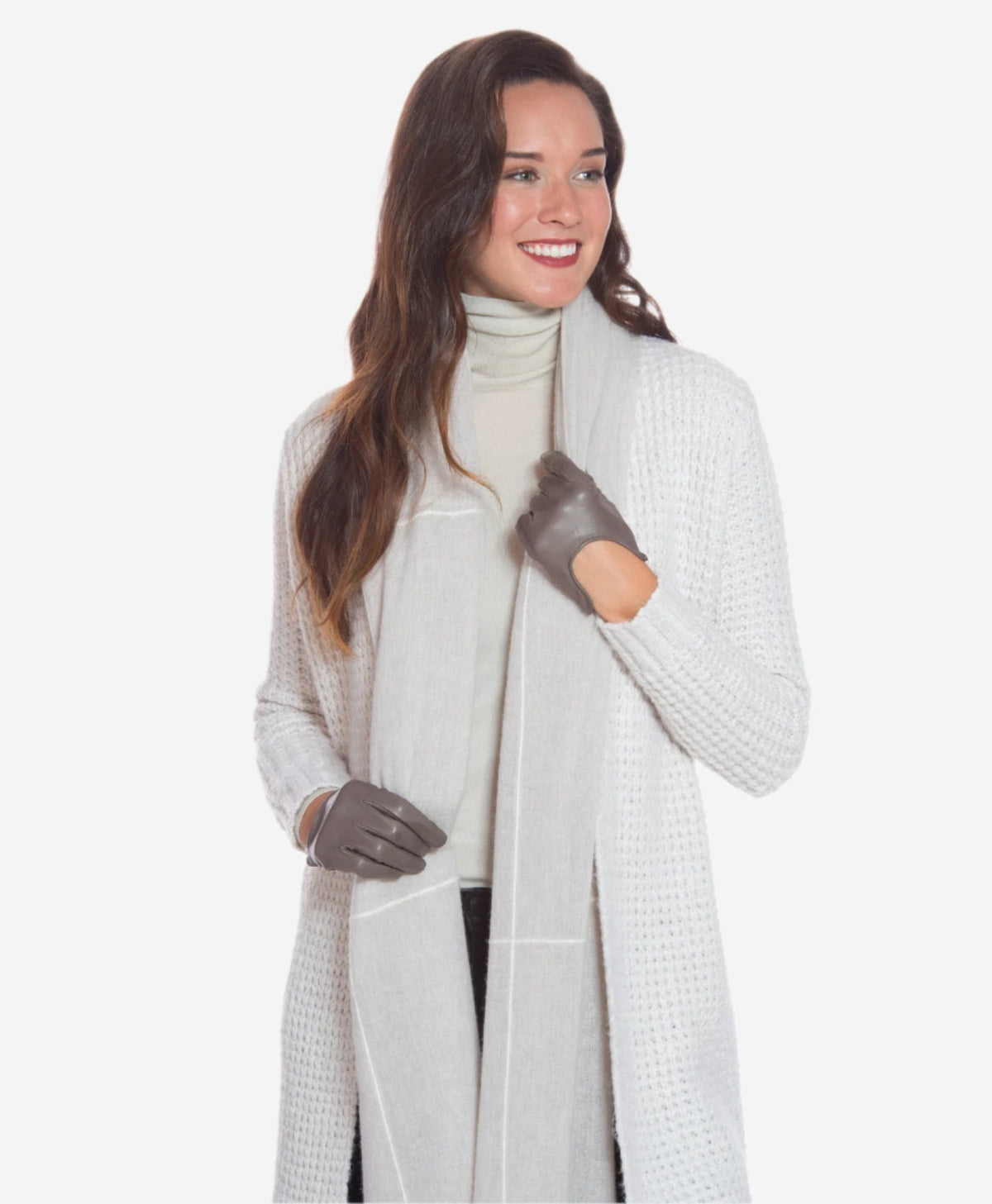 CU4629 (taupe) - Women's Unlined Italian Fashion Leather Gloves With Short Wrist — photo 6 of 10