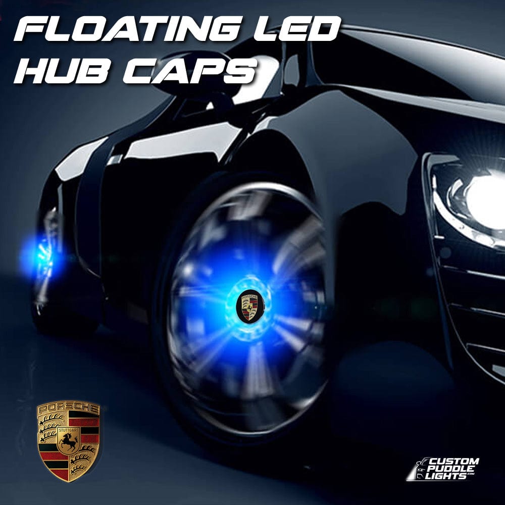 Premium LED Floating Wheel Logo Center Hub Caps Multiple Designs for Porsche