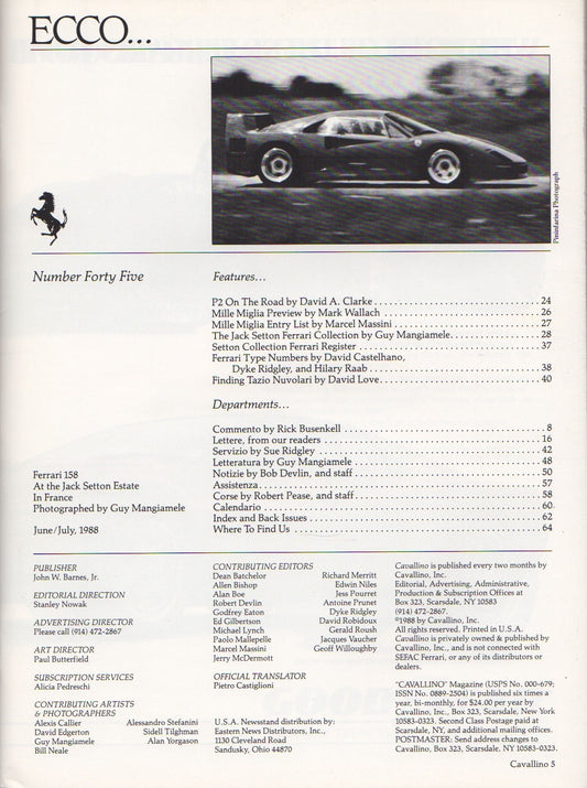 Cavallino N  45 Ferrari Magazine