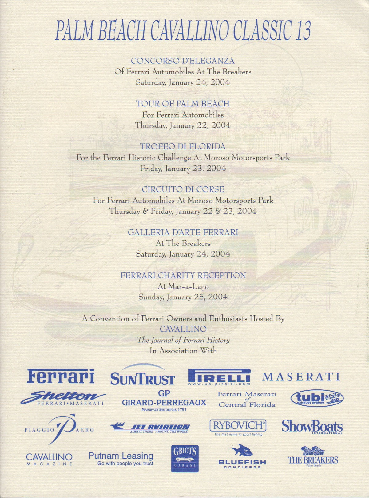 Cavallino Classic 2004 Program