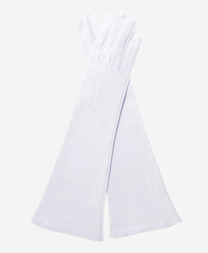 Angelina (ivory) - Italian silk lined 6-button length leather bridal / opera gloves — photo 2 of 9