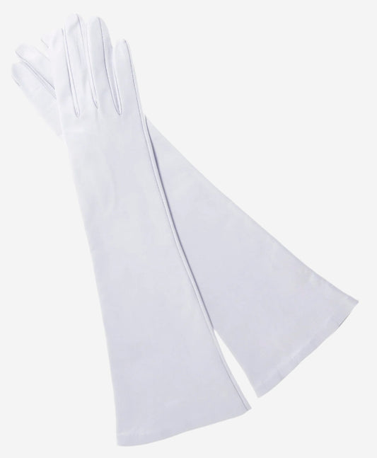 Angelina (ivory) - Italian silk lined 8-button length leather bridal / opera gloves — photo 2 of 9
