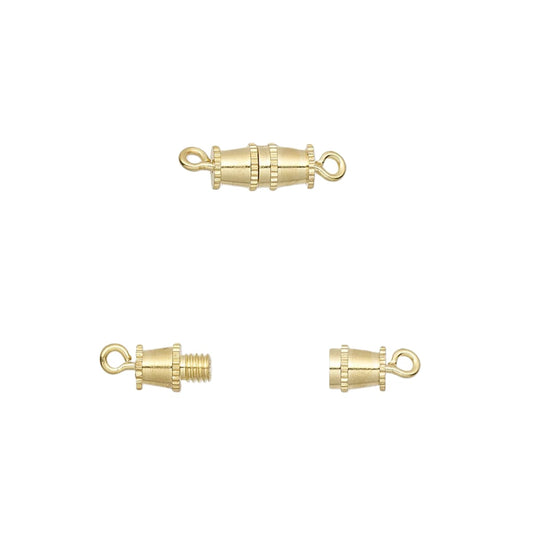 Gold Plated Barrel Screw Clasp 16mm - Base Metal Jewelry Findings