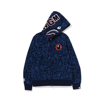 BAPE Line Camo Shark Full Zip Hoodie A Bathing Ape 'Navy'