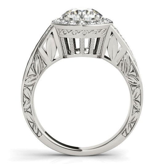 Halo Set Diamond Engagement Ring in 14k White Gold (1 5/8 cttw) — photo 2 of 4