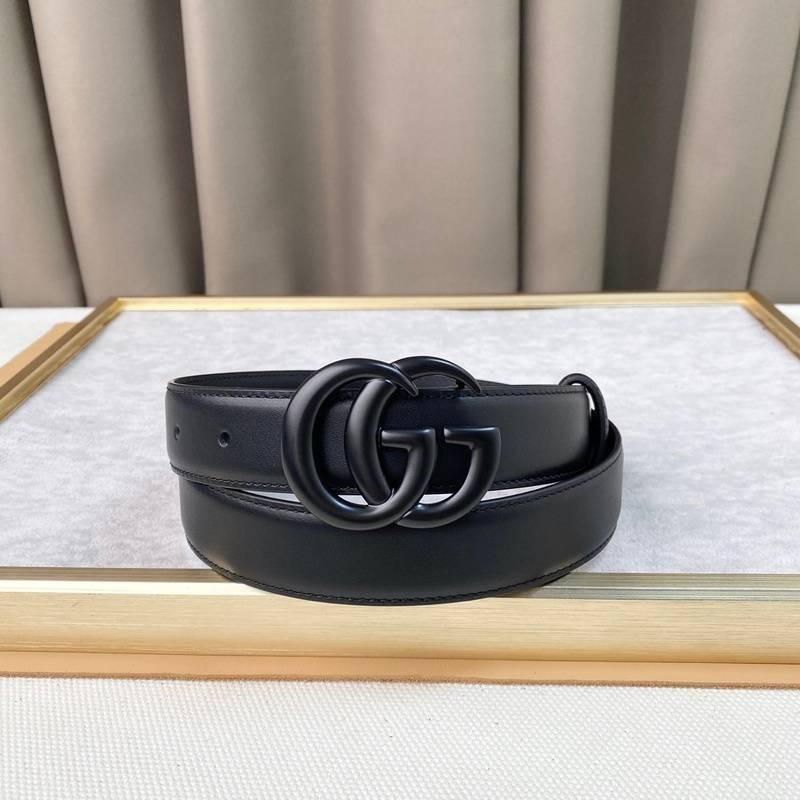 GUCCI Embellished coated-canvas and leather belt 'Black'