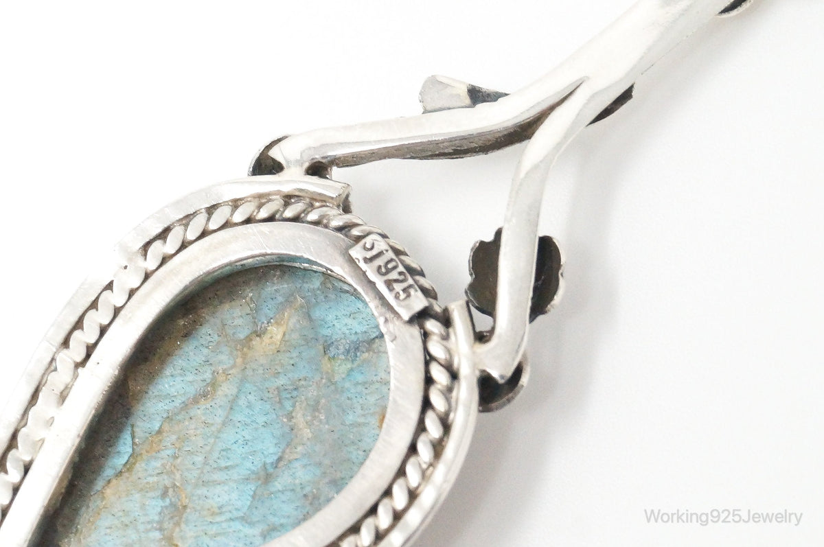 Large Designer Supreme Jewelers Labradorite Sterling Silver Pendant
