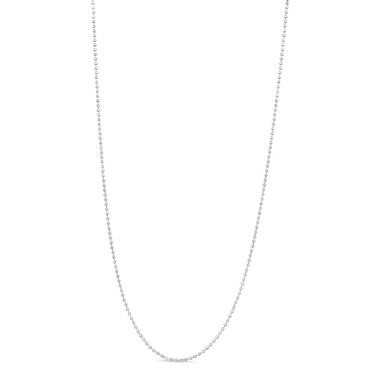 .925 Sterling Silver 0.7mm Slim and Dainty Unisex 18" Inch Ball Bead Chain Necklace — photo 1 of 10