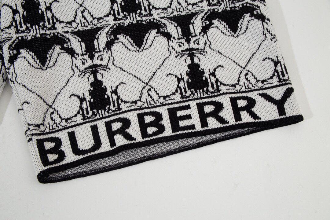 Burberry Men's Striped Cotton Knit Basketball Shorts 'Black/White'