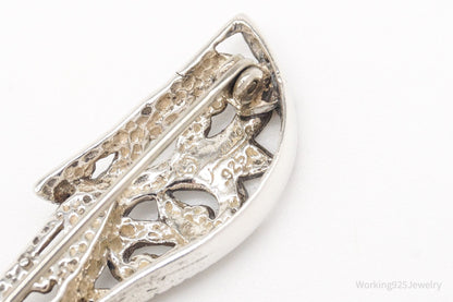 Vintage Designer Jezlaine Lady's High Heel Sterling Silver Brooch Pin