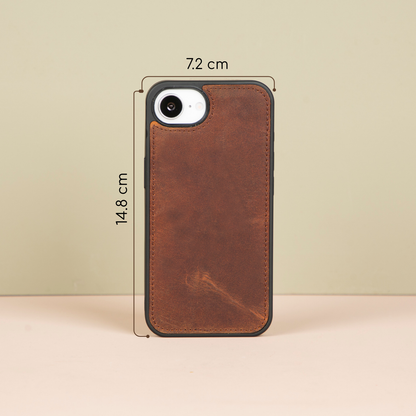 iPhone 16e Leather Wallet Case - Brown - Brooklyn
