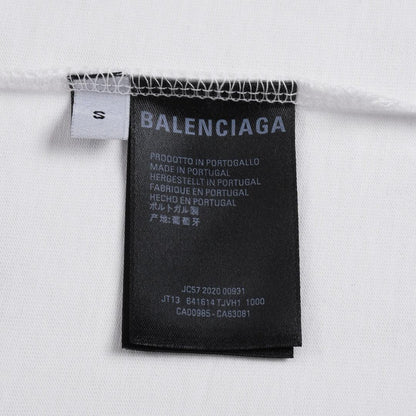 Balenciaga White & Green T-Shirt Without Collar