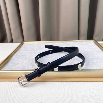 Celine Women Silver Buckle Belt 'Black'
