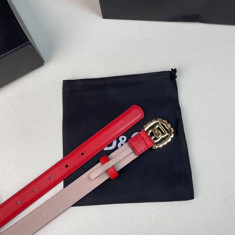 Dolce Gabbana Women Calfskin belt with bejeweled DG logo 'Red'