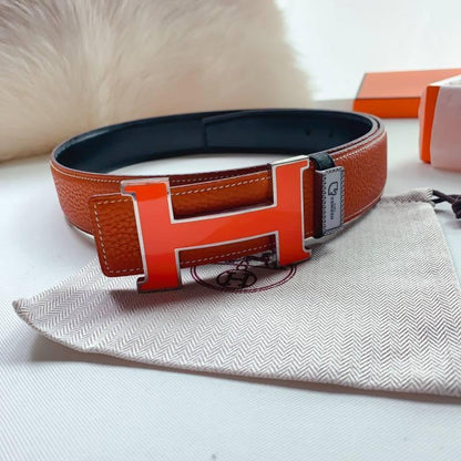 Hermes Men Orange Buckle Belt 'Orange'