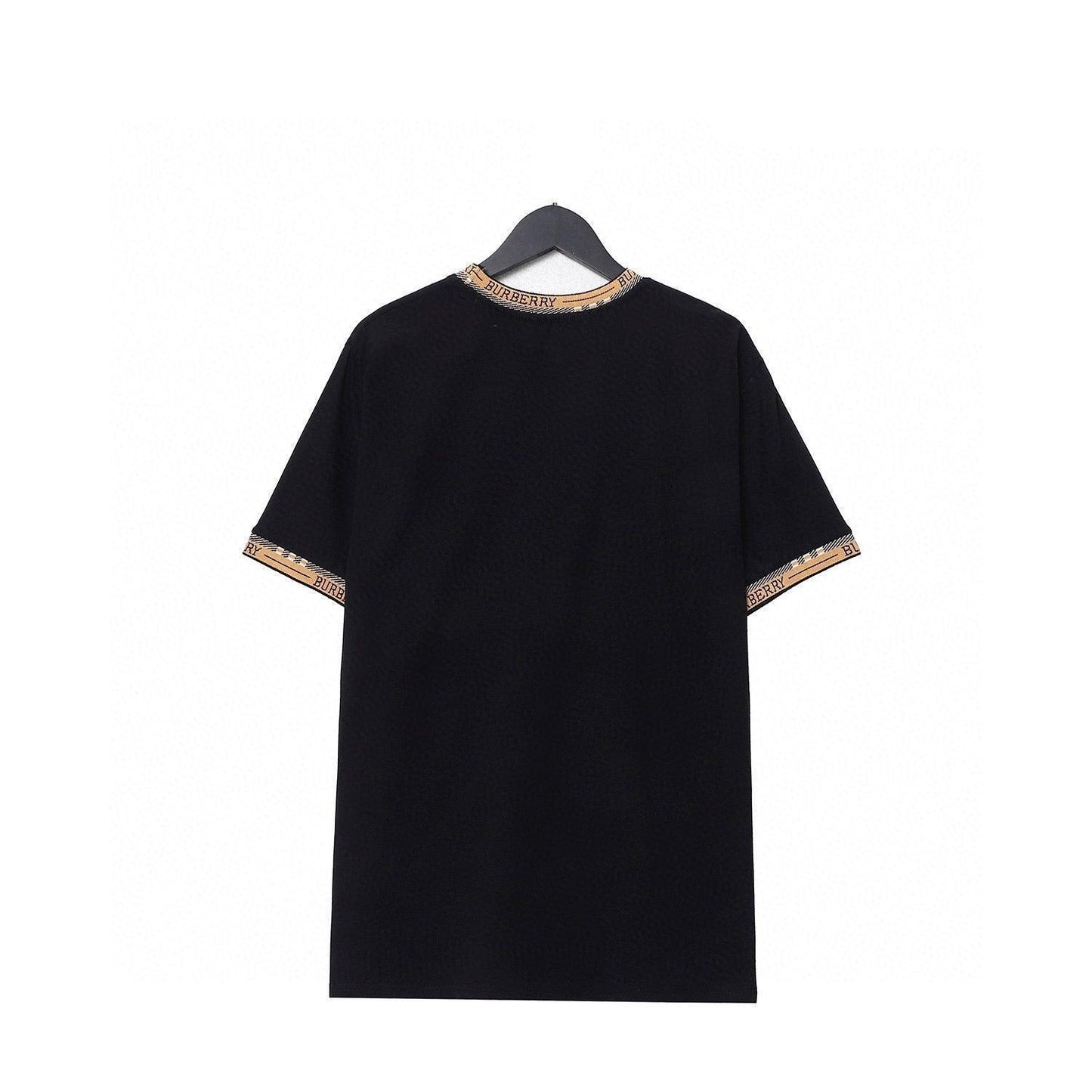 Burberry Luxury T-Shirt Without Collar 'Black & Beige' - Premium Cotton Tee