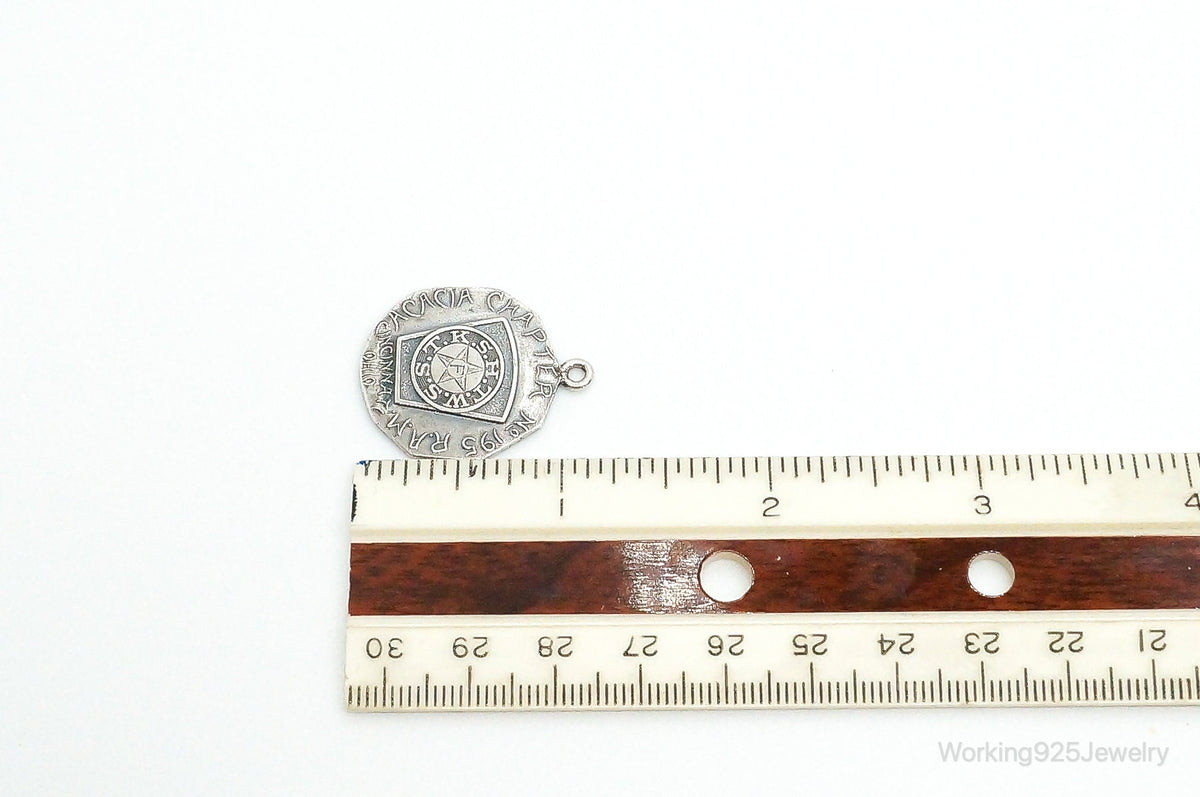 Vintage Acacia Chapter 195 Cincinnati Ohio Sterling Silver Medallion Pendant