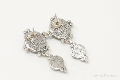 Vintage Native American QT Quoc Türkis Sterling Silber Ohrringe