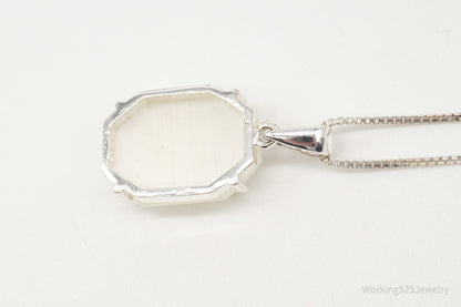 Vintage Art Deco Style Mother of Pearl Sterling Silver Necklace