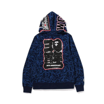 BAPE Line Camo Shark Full Zip Hoodie A Bathing Ape 'Navy'