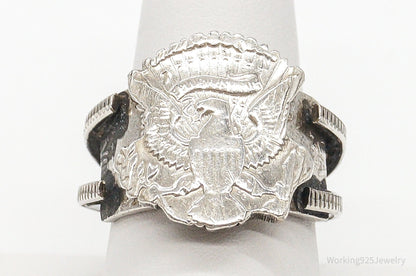 Vintage US Eagle Coin Ring – Size 9 – Silver Estate Jewelry