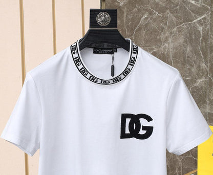 Dolce & Gabbana T-Shirt Without Collar 'White & Black'