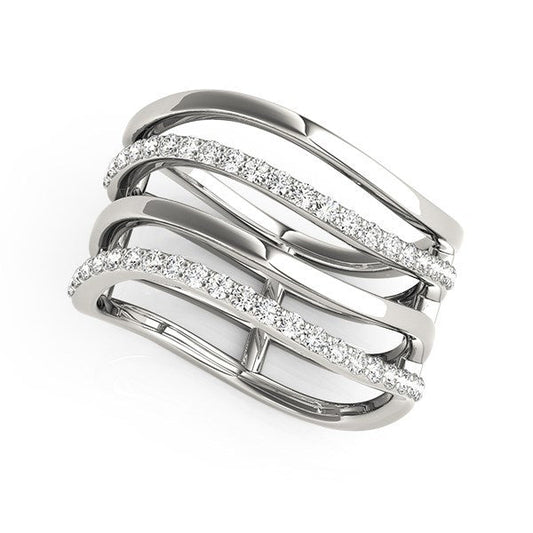 14k White Gold Multiple Band Design Ring with Diamonds (3/8 cttw) — photo 1 of 8