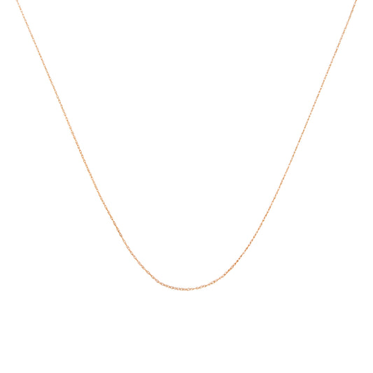 Solid 10K Yellow Gold 0.5mm Slim and Dainty Unisex 18" Rope Chain Necklace — photo 1 of 10