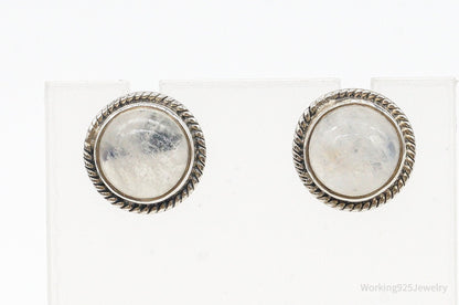 Vintage Moonstone Sterling Silver Earrings – Estate Jewelry