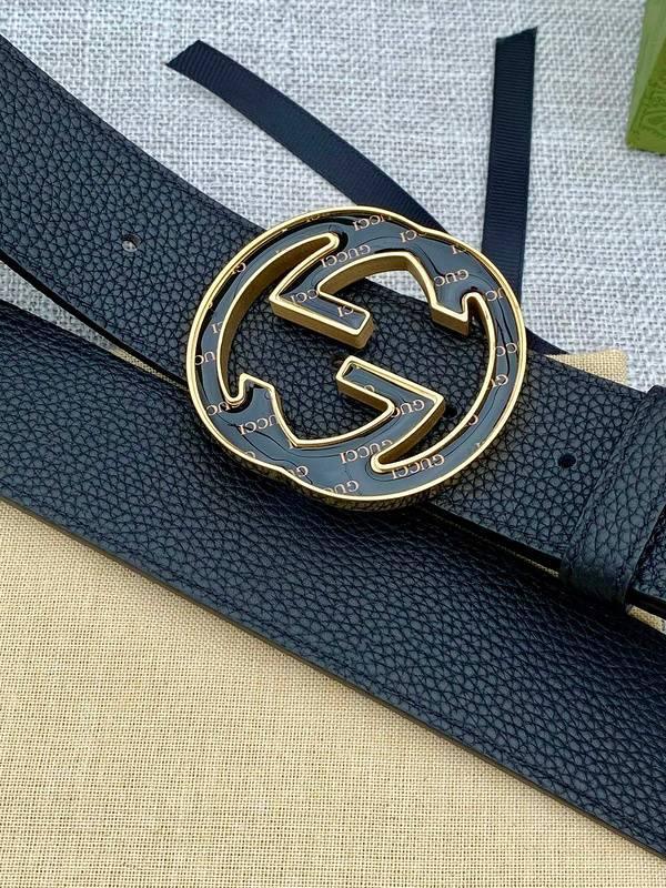 GUCCI Embellished coated-canvas and leather belt 'Black'