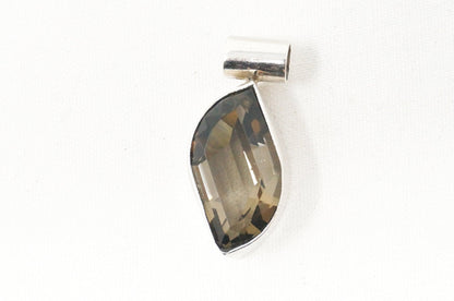 Vintage Smoky Topaz Mexico Southwestern Style Sterling Silver Pendant